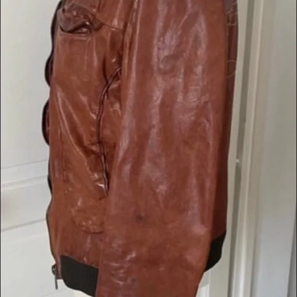 Golden Goose gorgeous brown leather jacket. Fabulous detailed stitching. Medium